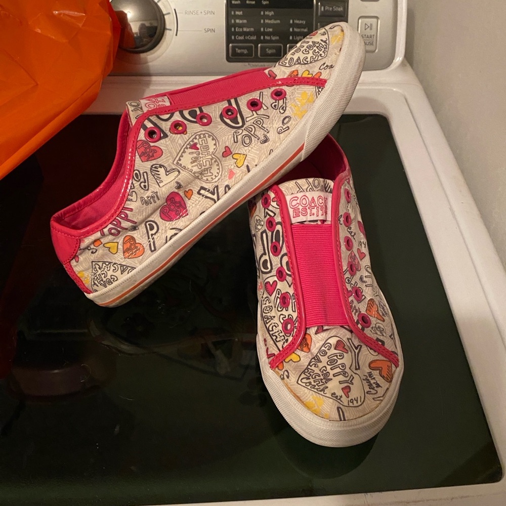 Coach Poppy Bev Sneakers Tennis Shoes Graphic Slides Sz 9 Women’s Ladies - Picture 2 of 10
